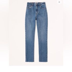 A&F Ultra High Rise 90s Straight Jean Raw Hem - LONG INSEAM